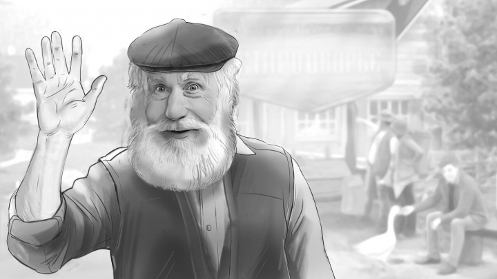 storyboard example created in Tight Pencil Sketches of Men Illustrations