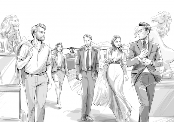 storyboard example created in Pencil Sketches of Fashion Illustrations